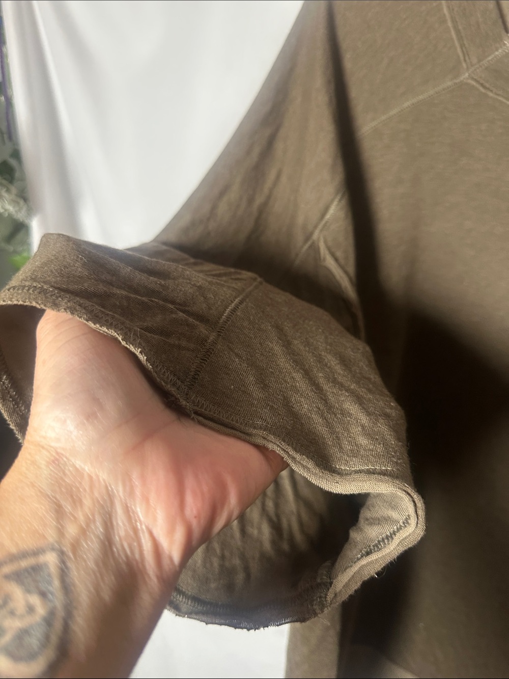 Free People Olive Green Relaxed Pullover thin Sweatshirt - Picture 3 of 5